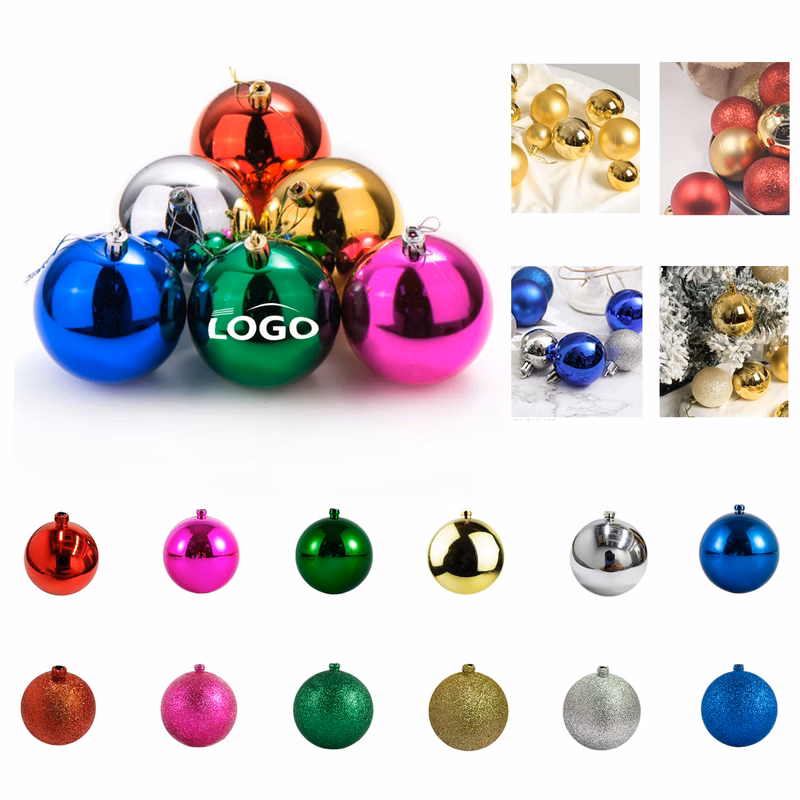 Custom Logo Christmas Plastic Decoration Balls MOQ50