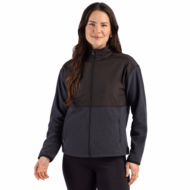 Cutter & Buck Hunts Point Recycled Fleece Womens Hybrid Full Zip Jacket