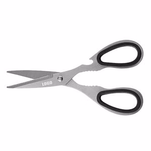 Multifunctional Rubber Ring Handle Scissors With Bottle Opener