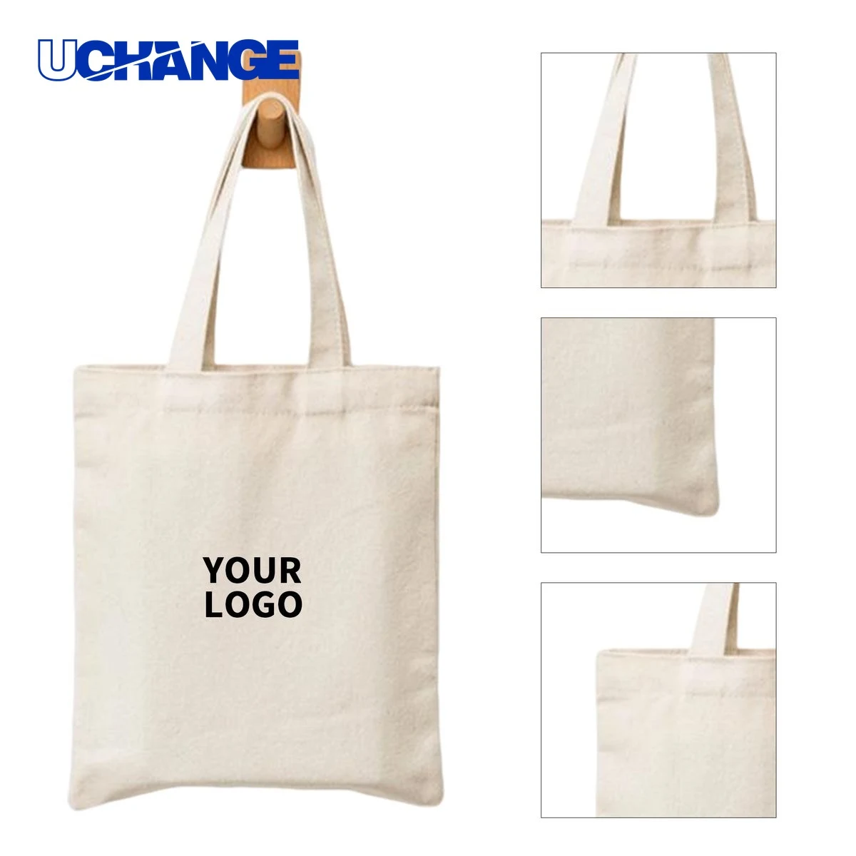 Canvas Simple Bag Carrier for Shopping, custom tote bag with logo imprint 1