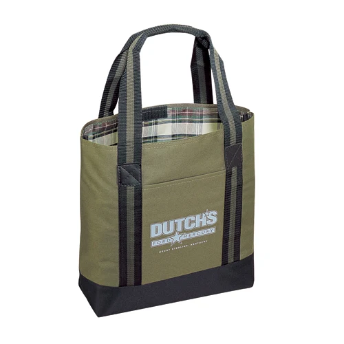 Carry All Plaid Tote Bag, custom tote bag with logo imprint 1