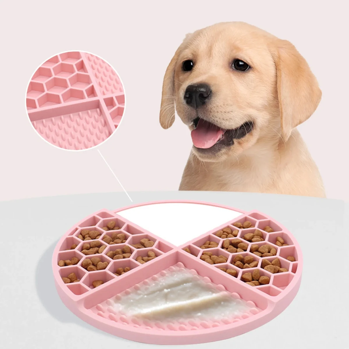 Round Honeycomb Silicone Slow Feeding Pet Lick Mat 1