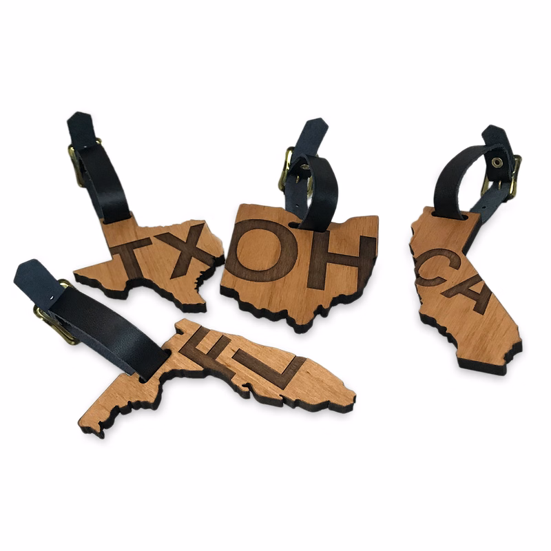 Wood State Bag Tag