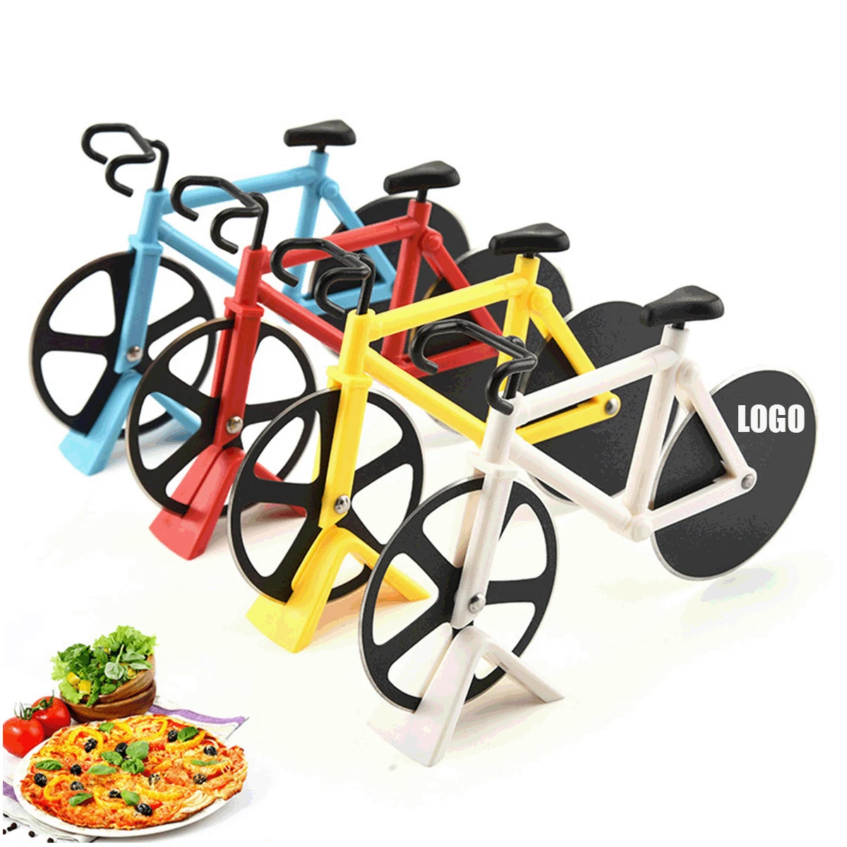 Bicycle Shaped Pizza Cutter Stainless Steel Slicer 1