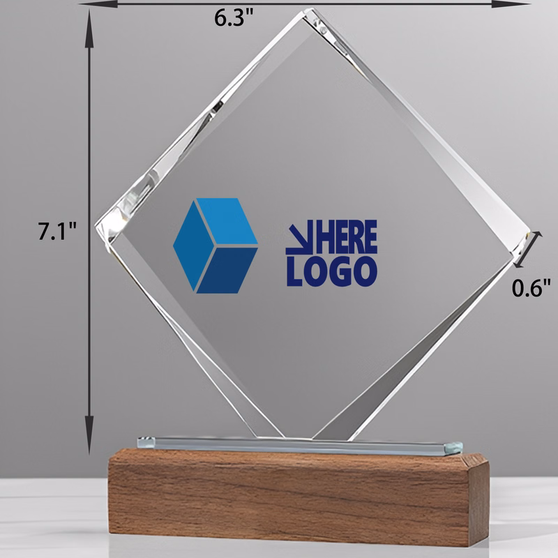 MOQ 3 PCS Exquisite Crystal Memorial Trophy