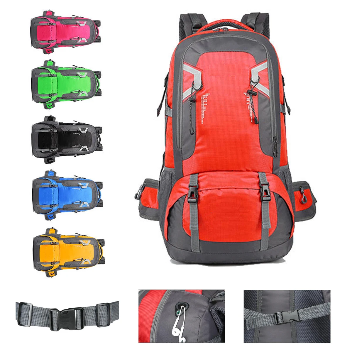 Hiking Camping Backpack for Men Women Large Waterproof Durable Daypack Carry on Bag for Traveling Cl 1
