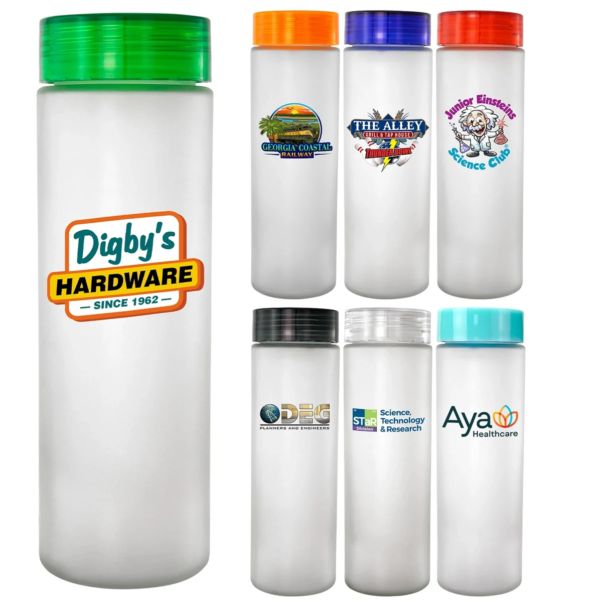 Clear View 22 oz. Full Color Frosted Glass Bottle 1