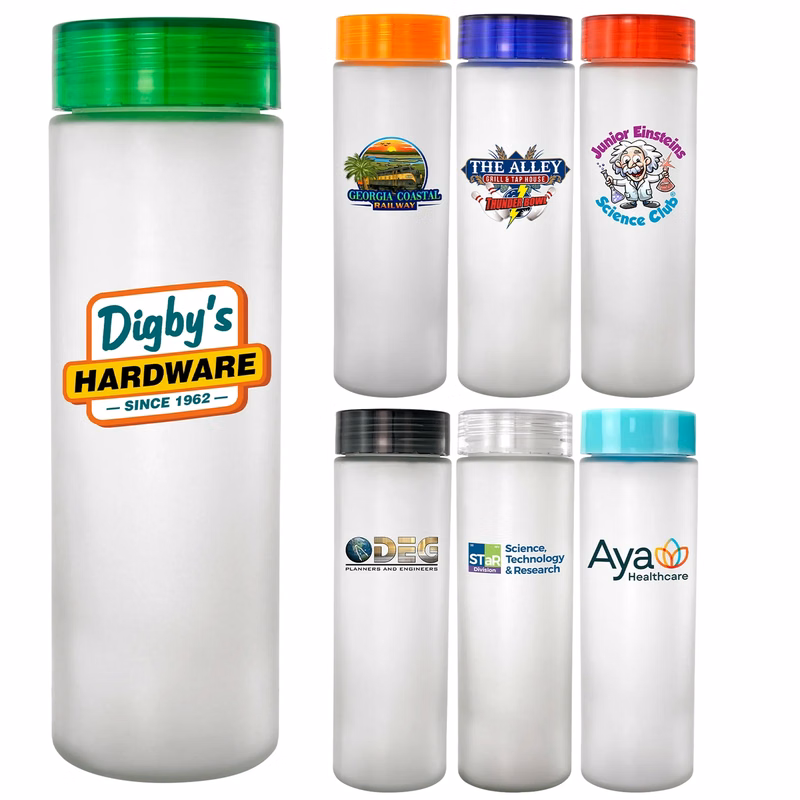 Clear View 22 oz. Full Color Frosted Glass Bottle