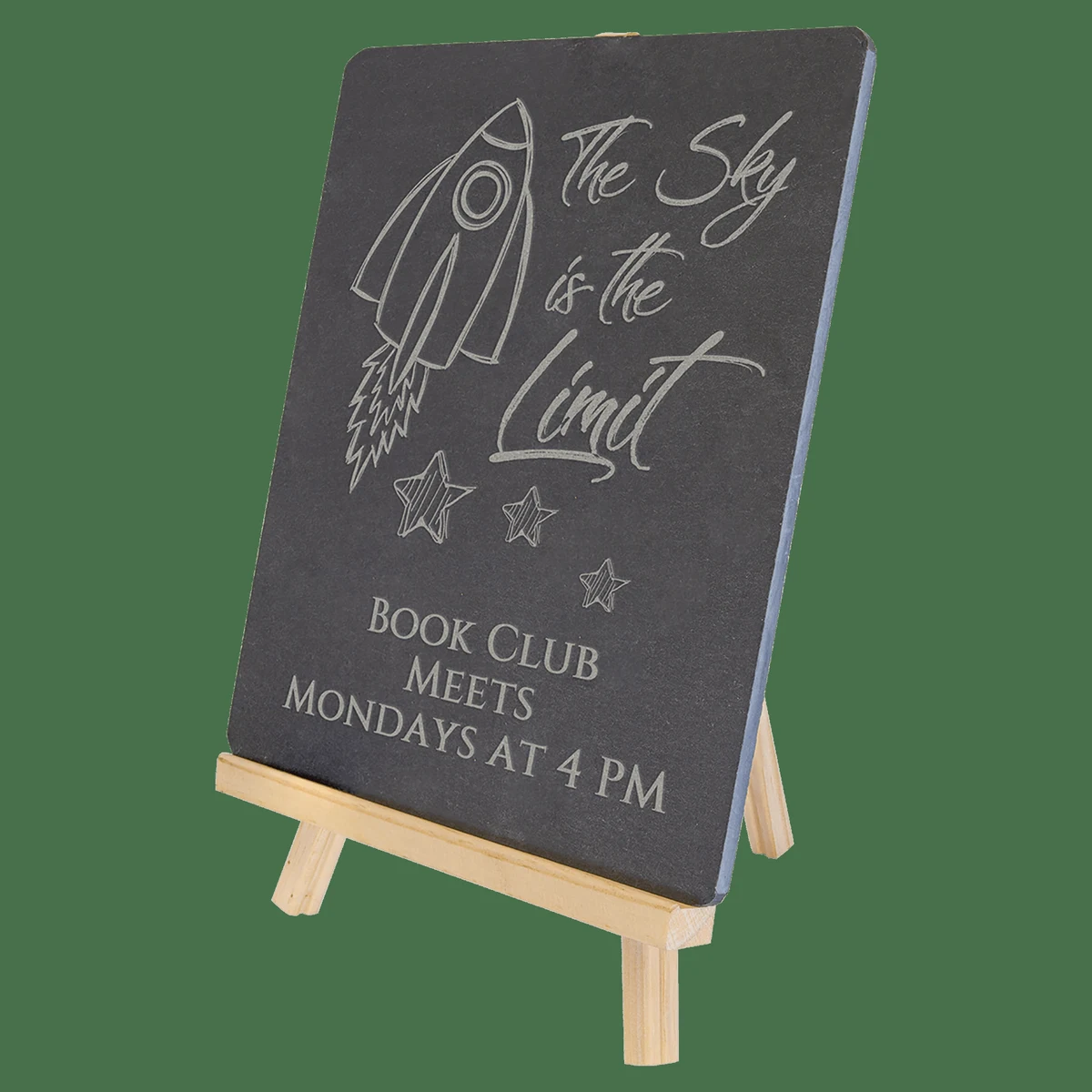 8 1/4" x 9 1/2" Wood/Slate Easel 1