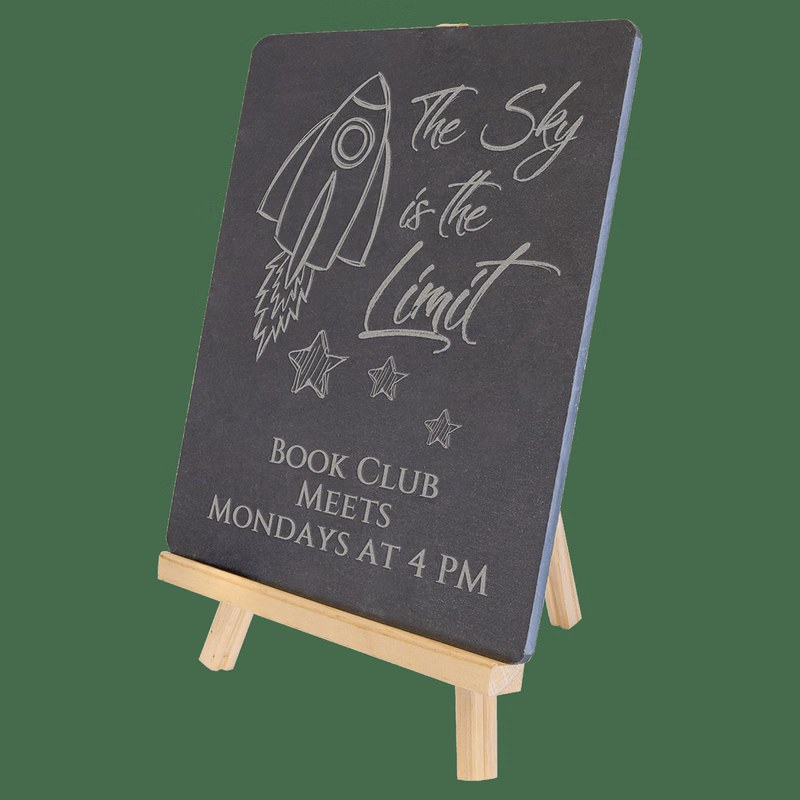 8 1/4" x 9 1/2" Wood/Slate Easel