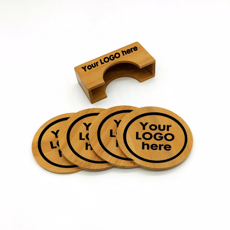 Round Wooden Coaster Set