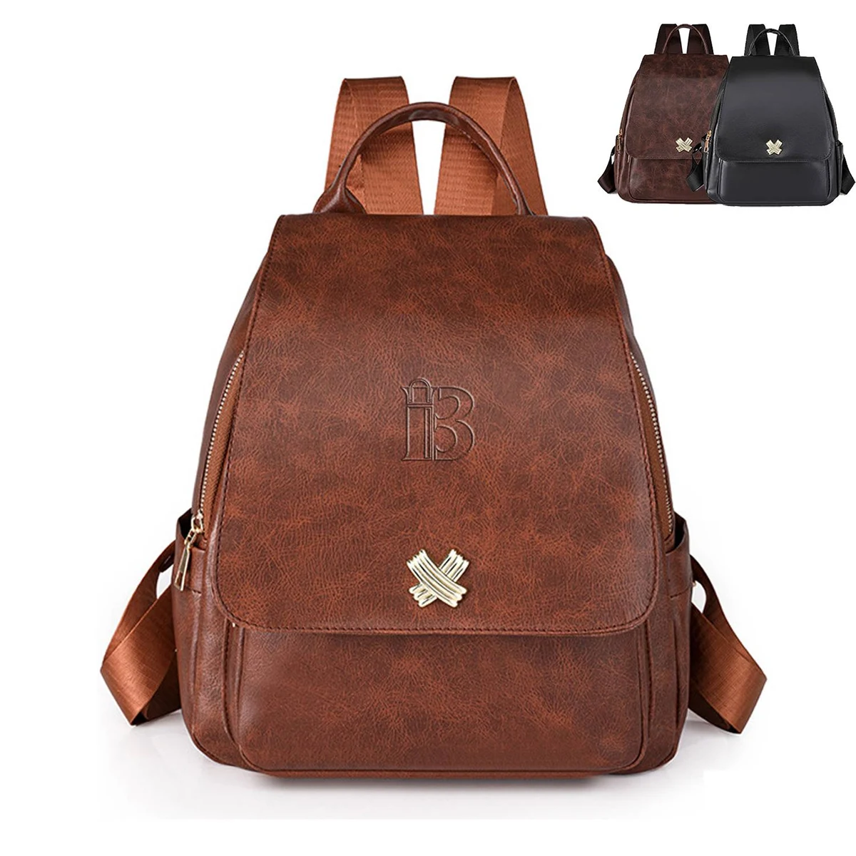 PU Leather portable leisure fashion travel backpack 1