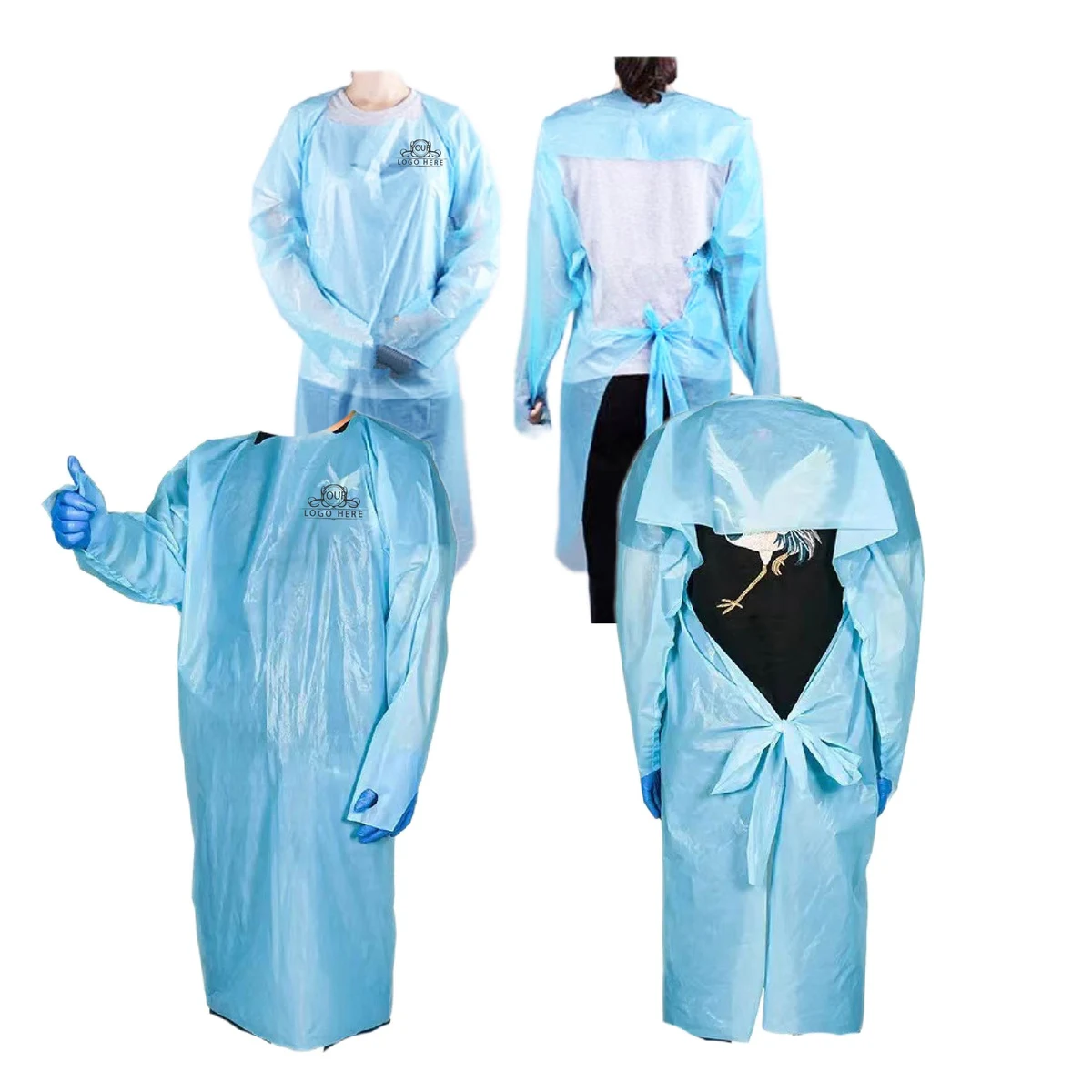 Bodysuit Safety Open Back Disposable Isolation Gown 1