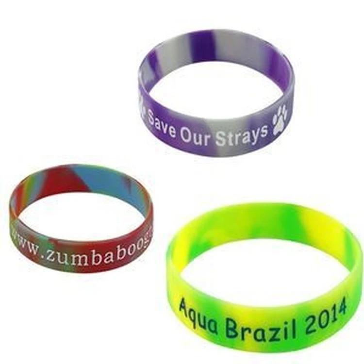 Fashionable Multicolor Embossed Silicone Wristband 1