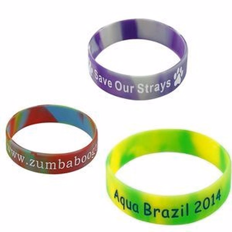 Fashionable Multicolor Embossed Silicone Wristband