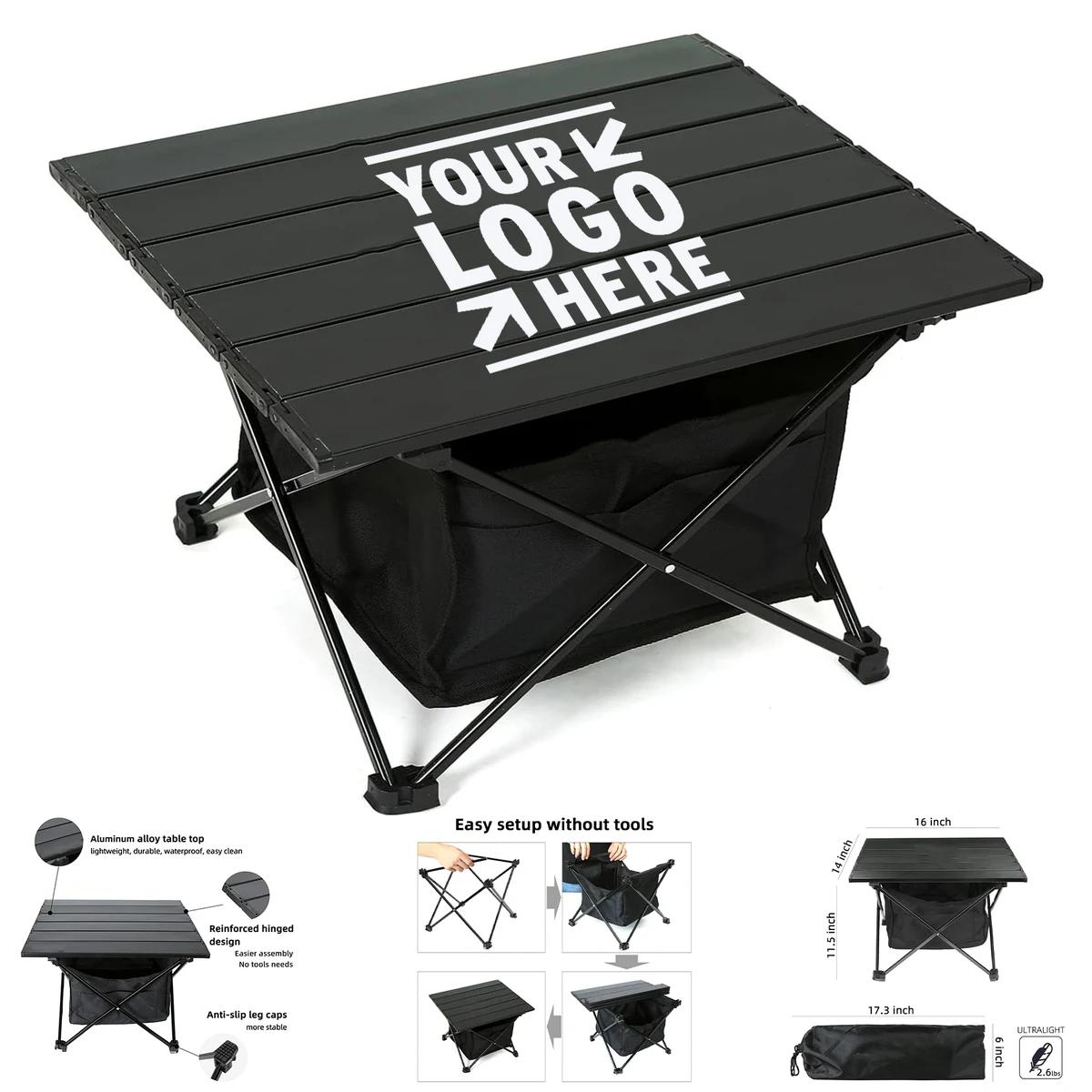 Portable Camping Ultralight Aluminum Outdoor Folding Beach Table With Storage Bag 1
