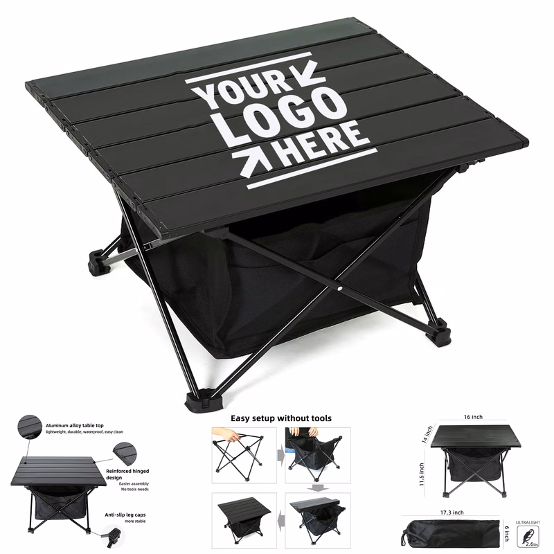Portable Camping Ultralight Aluminum Outdoor Folding Beach Table With Storage Bag