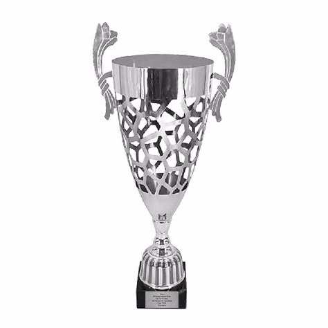 Cup Trophy: 12" JAZZ style SILVER Metal cup pla