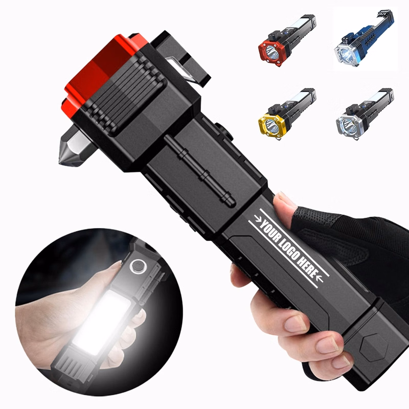 Custom Durable Usb Rechargeable Safety Hammer Flashlight
