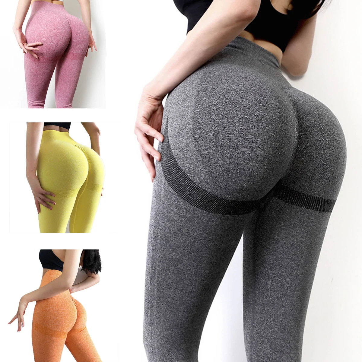 Womens Seamless Leggings High Waisted Tummy Control Gym Yoga Pants 1