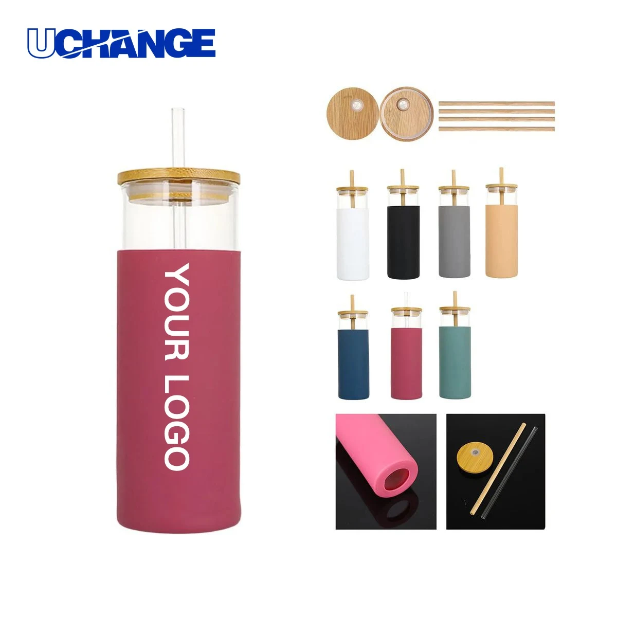Glass Drink Tumbler Drinkware Eco Friendly with Grip 1