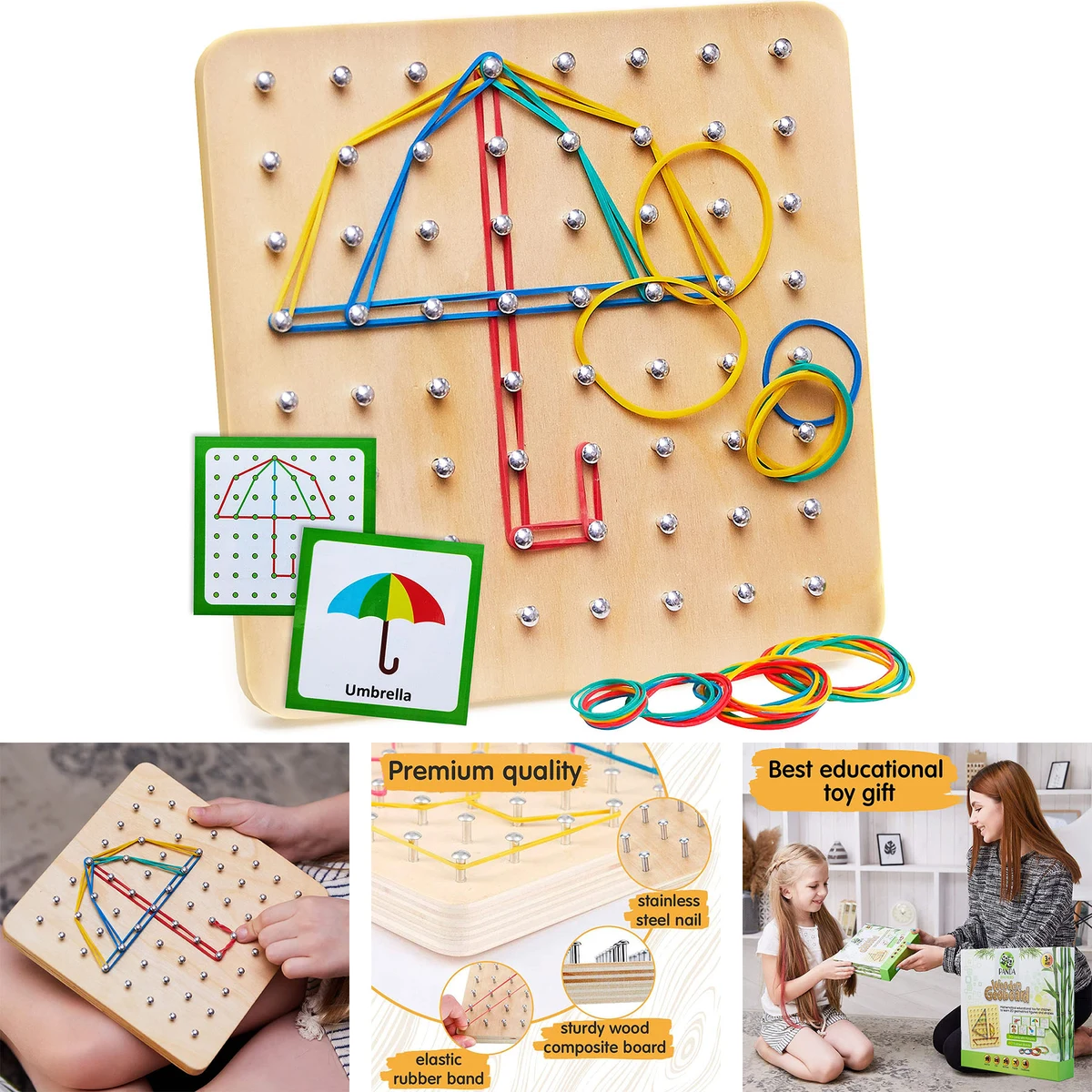 Wooden Geoboard - Montessori Toys 1