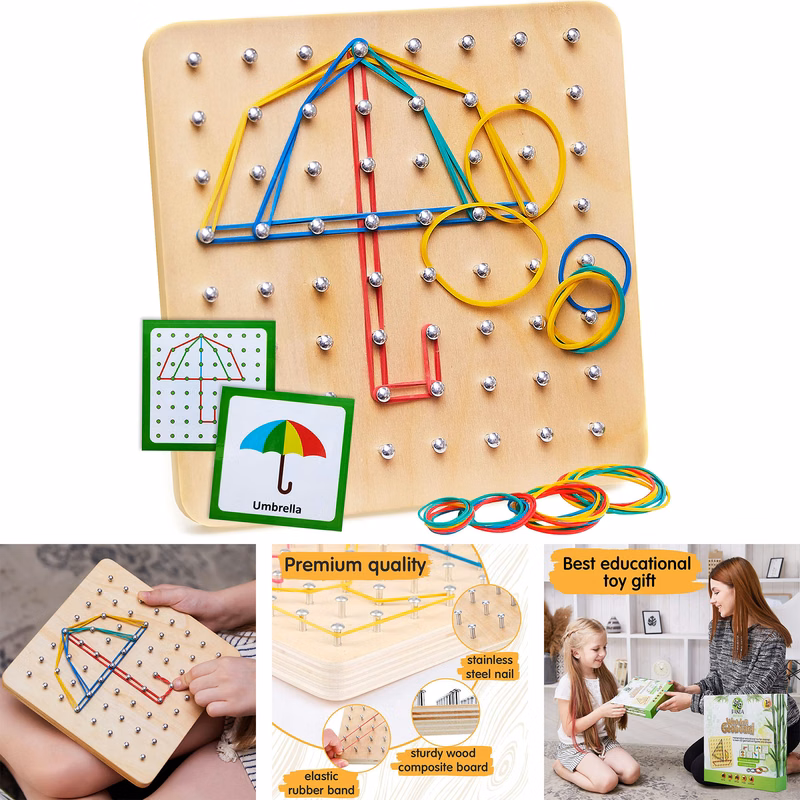 Wooden Geoboard - Montessori Toys