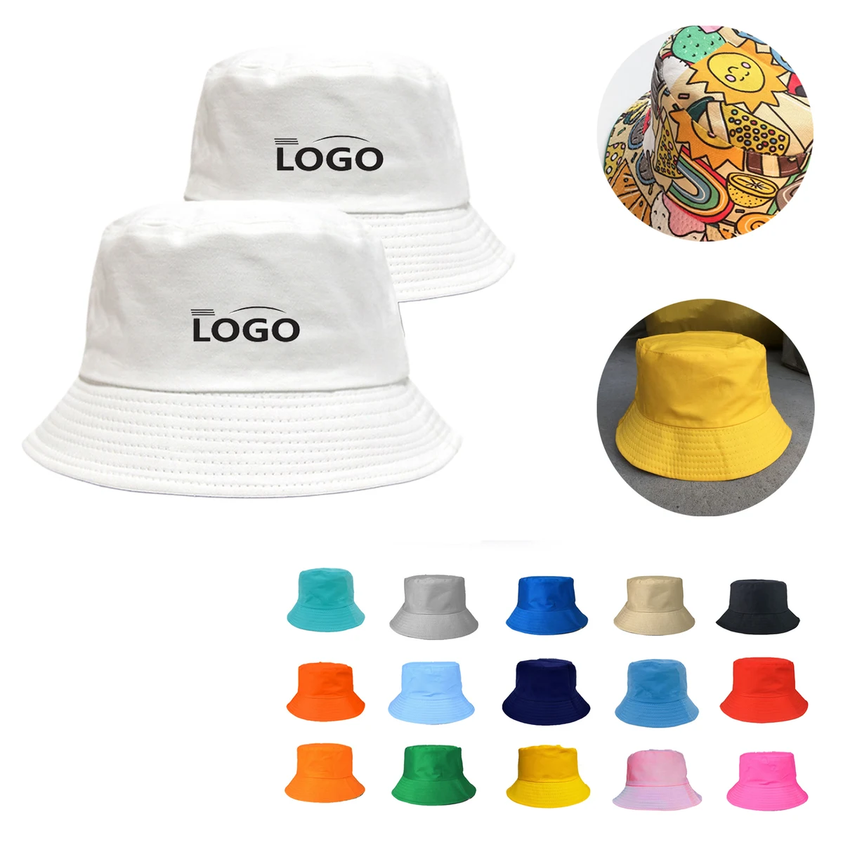 MOQ50 Customizable Fashion Bucket Hats For Sun Protection 1
