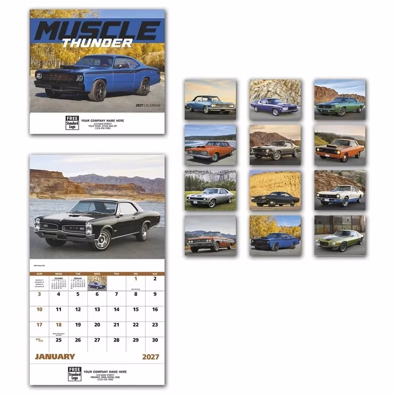 Calendars - Wall, Muscle Thunder Cars