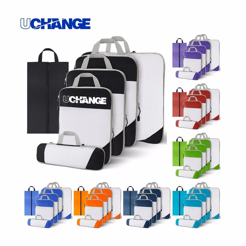 6-Piece Waterproof Travel Organizer Set With Compression