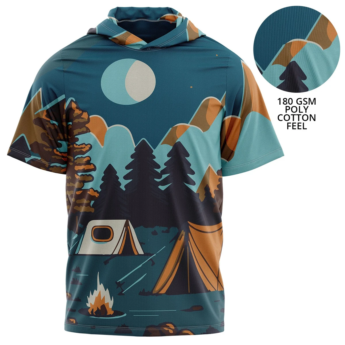 Youth 180 GSM Cotton Feel Sublimated Short Sleeve Hooded T-shirt 1