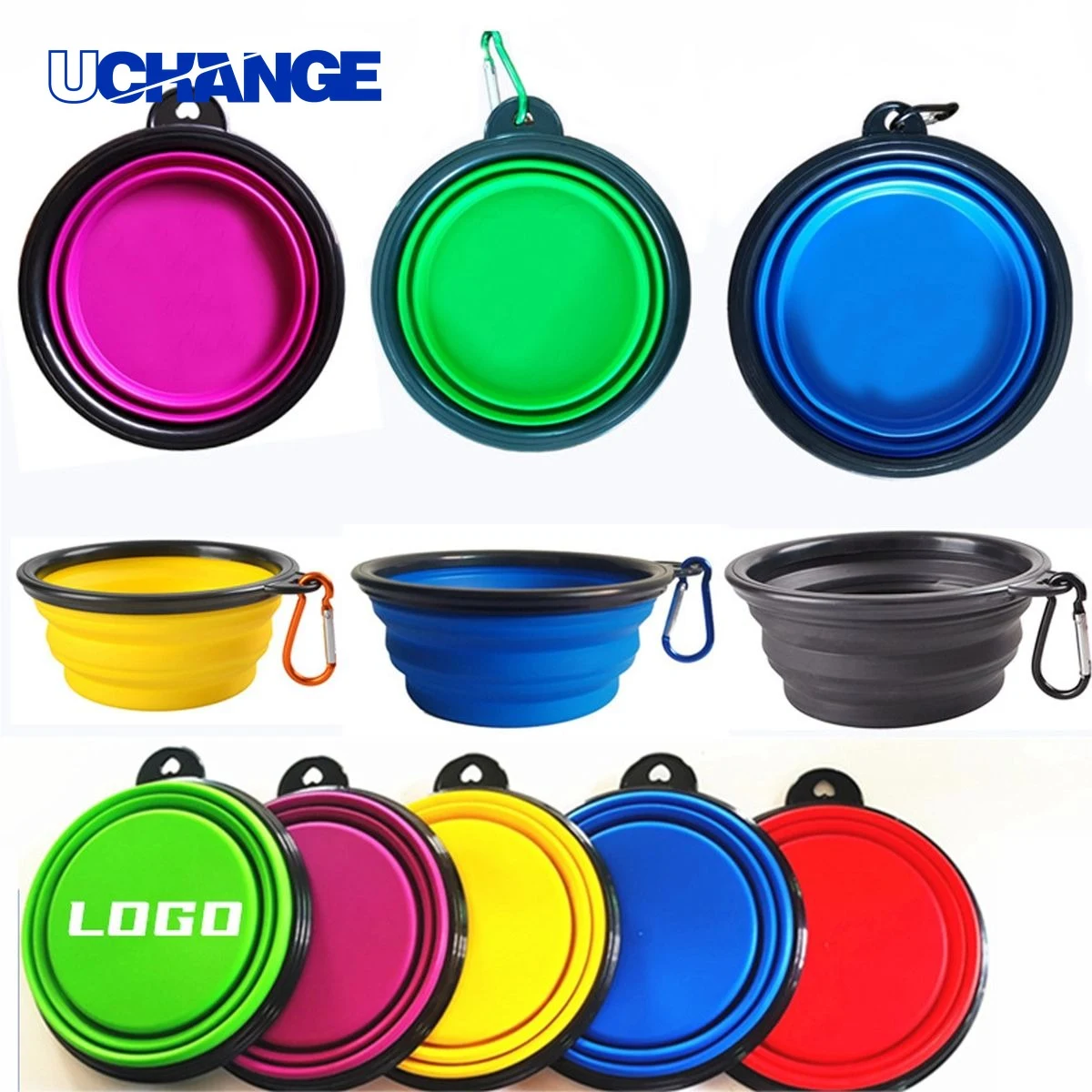 Folding Pet Bowl with Carabiner for Travel 1