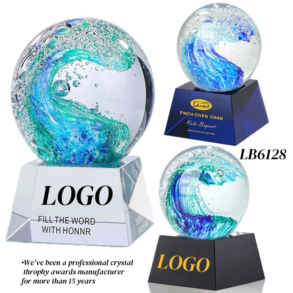 Crystal Trophy Award for Kids Glass Ball Paperweight 1