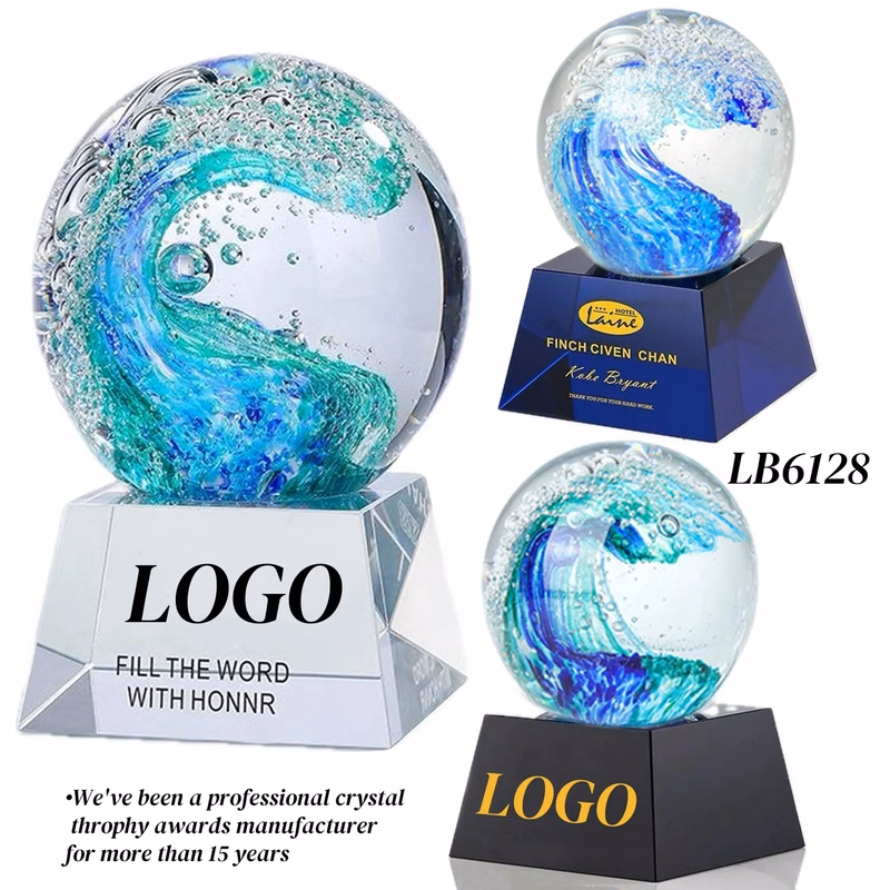 Crystal Trophy Award for Kids Glass Ball Paperweight