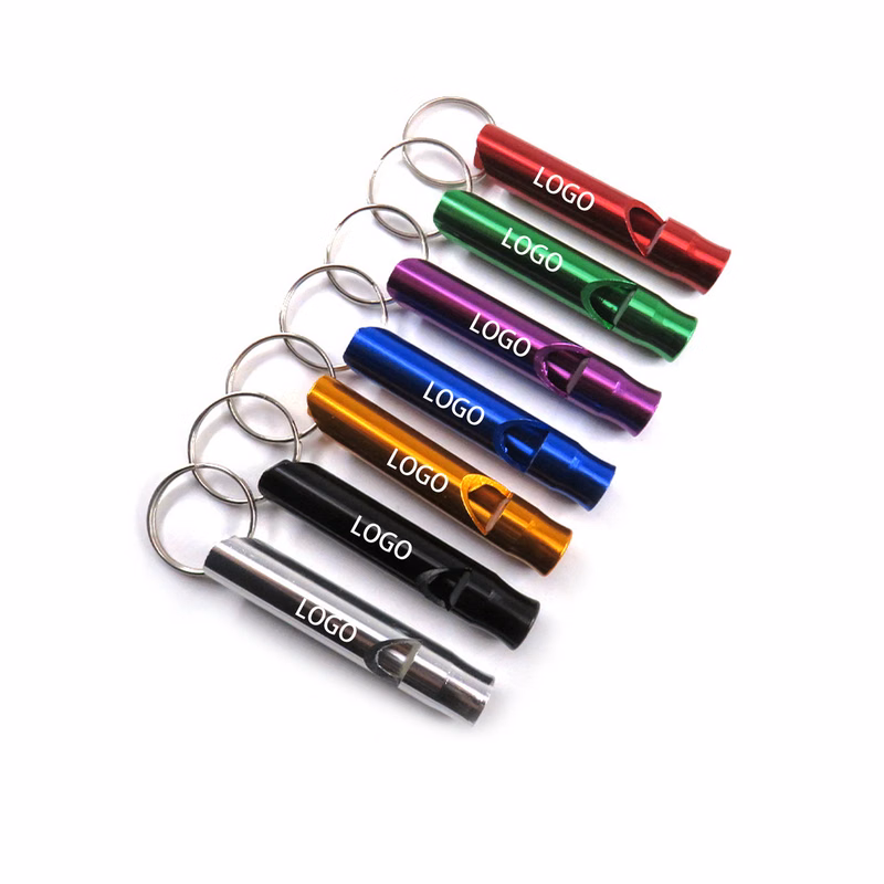 Outdoor Survival Aluminum Emergency Whistle With Keychain