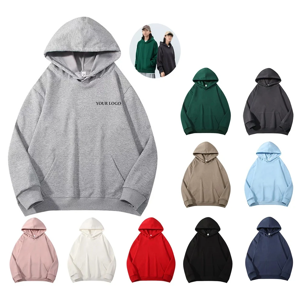 Cotton Unisex Plain Hoodie Pullover Hooded, custom hoodie or sweatshirt with logo imprint 1
