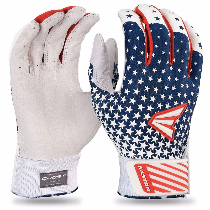 Easton Ghost NX Fastpitch Batting Gloves | M | Stars and Stripes