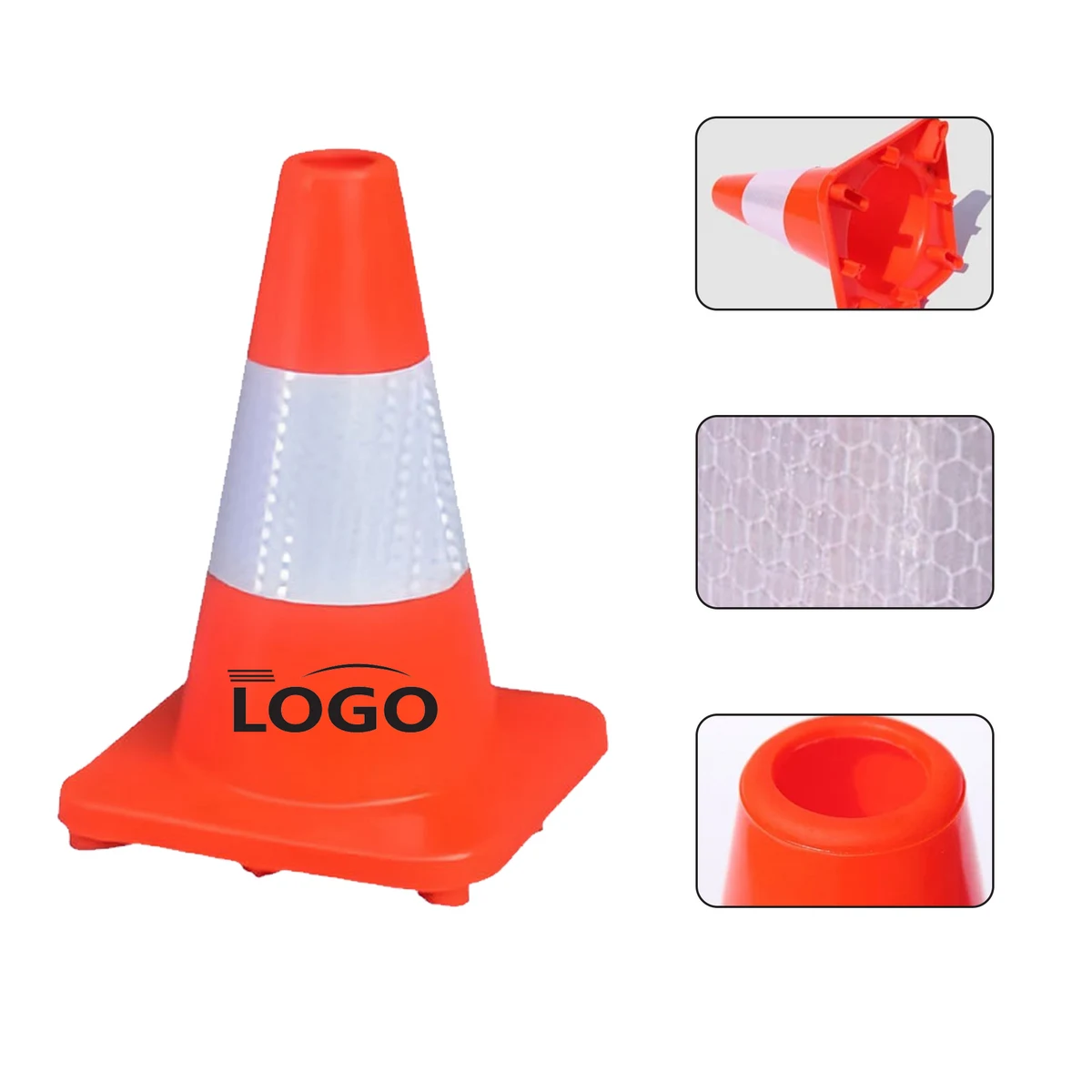 PVC Reflective 11.8in Safety Traffic Cone 1