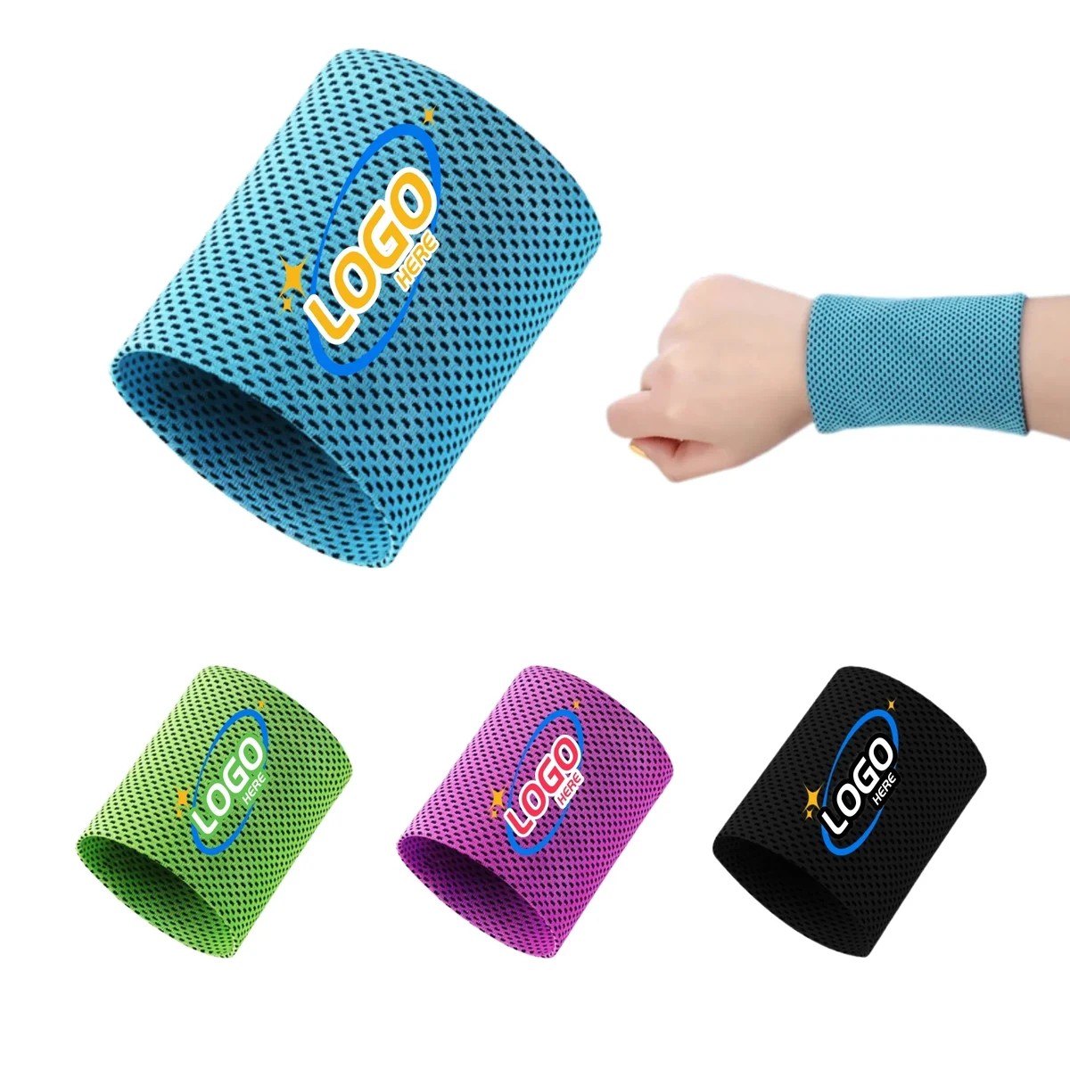 Cooling Sweat Sports Wristband Full Color Imprint 1