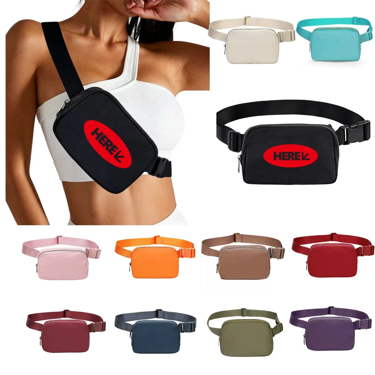 Eco Nylon Adjustable Crossbody Fanny Pack 1