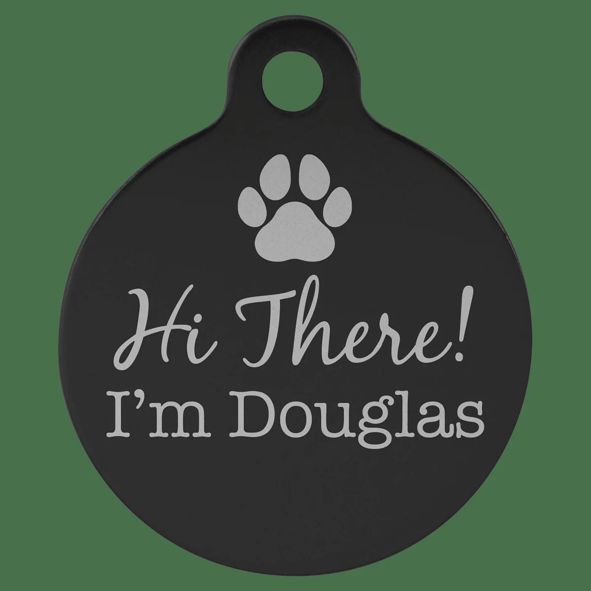 1 1/4" Black Anodized Aluminum Round Pet Tag with Tab 1