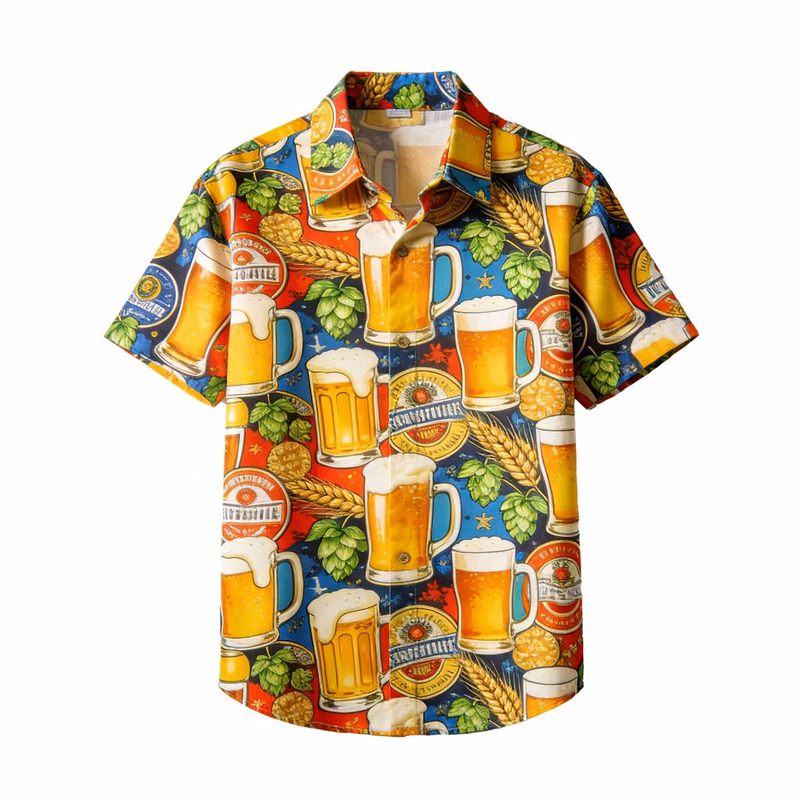 Bleached 140g Stretch Print Collar Shirt