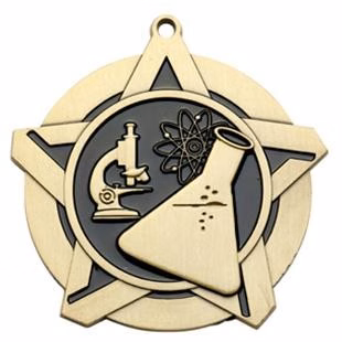 Science Super Star Medal 2-1/4"