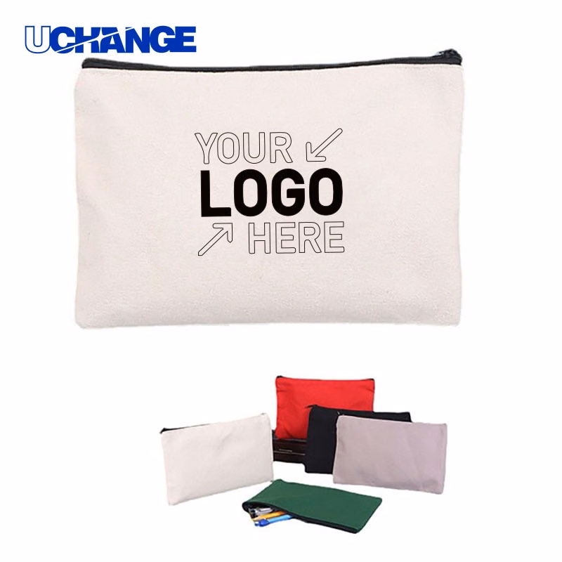 Canvas Pouch with Color Zipper Organizer
