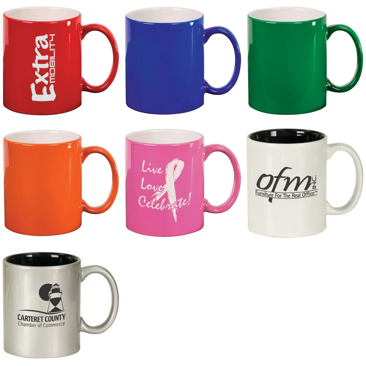 11 oz Ceramic Round Lazer Mug 1
