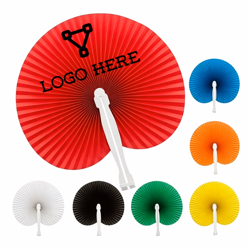 Custom Round Paper Folding Fans For Weddings & Events