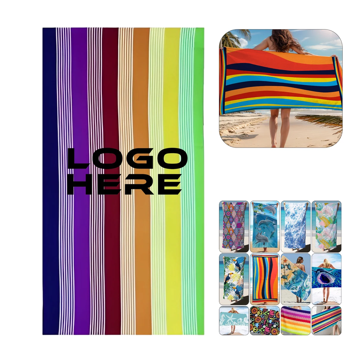 Full Colors Microfiber Beach Towels 1