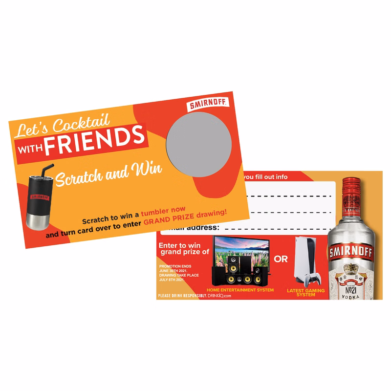 3.375" x 2.125" Scratch-Off Card - 4/4 Print