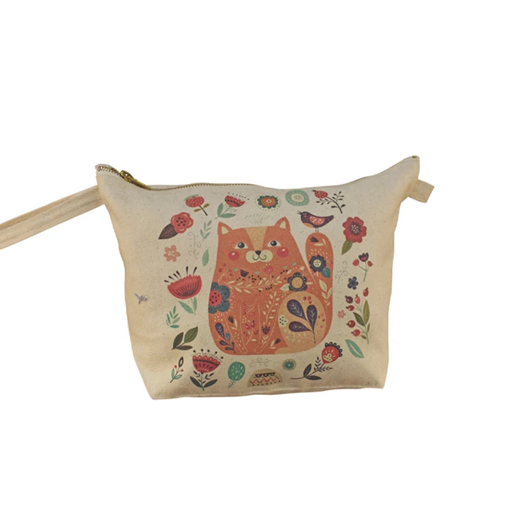 Cosmetic Cotton Bag w/Brass Zipper 1