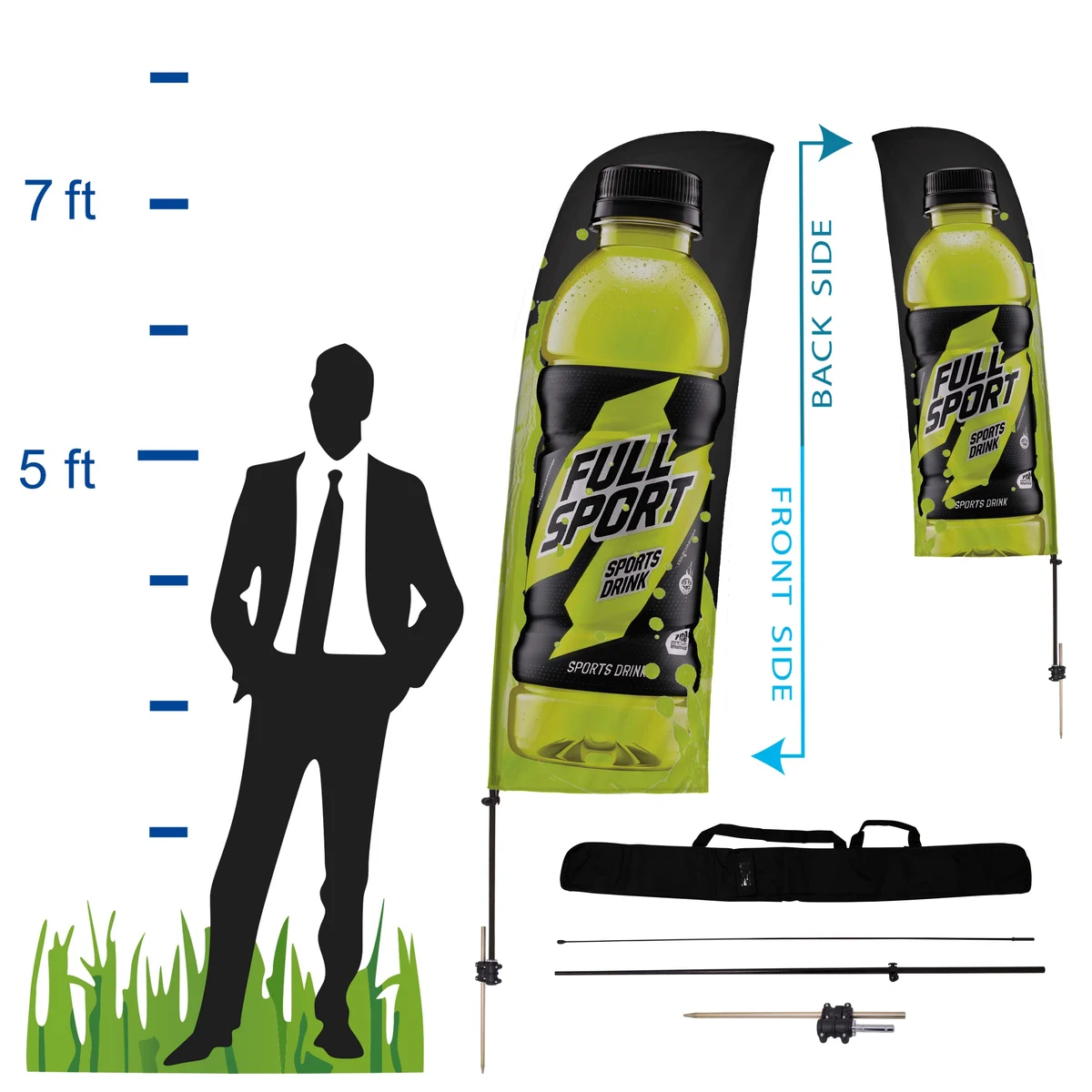 7.5 ft. Straight Advertising Flag Kit 1 (Single Sided) 1